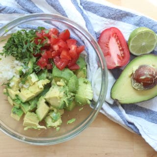 Homemade chunky guacamole