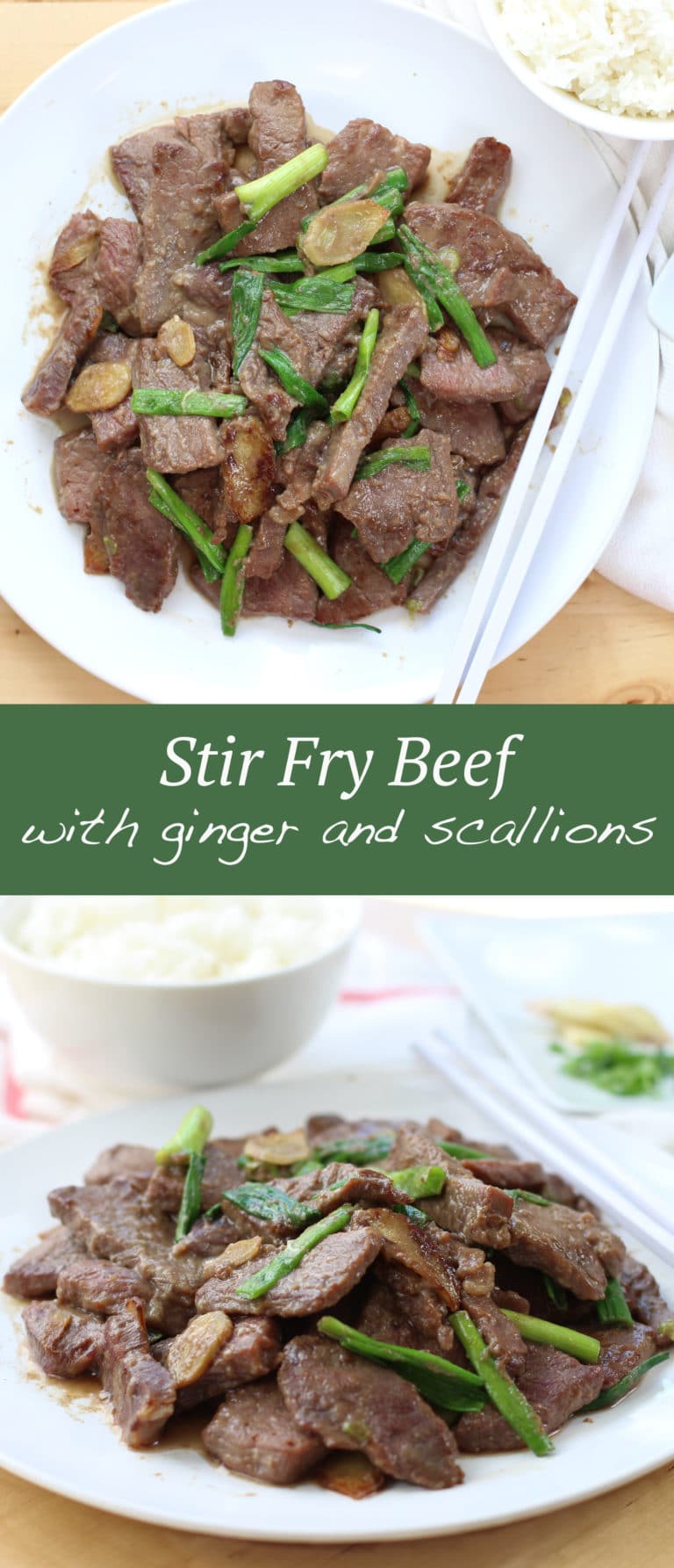 Stir Fry Beef with Ginger and Scallions - Joyous Apron