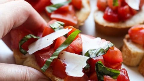 Bruschetta with Tomatoes Basil and Balsamic Vinegar