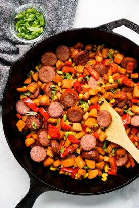 Sweet Potato Breakfast Hash (with Sausage) - Joyous Apron