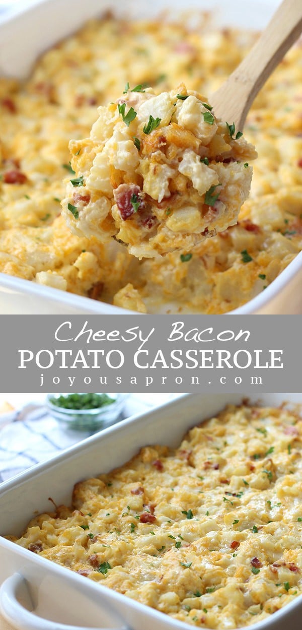 Cheesy Bacon Potato Casserole - Joyous Apron