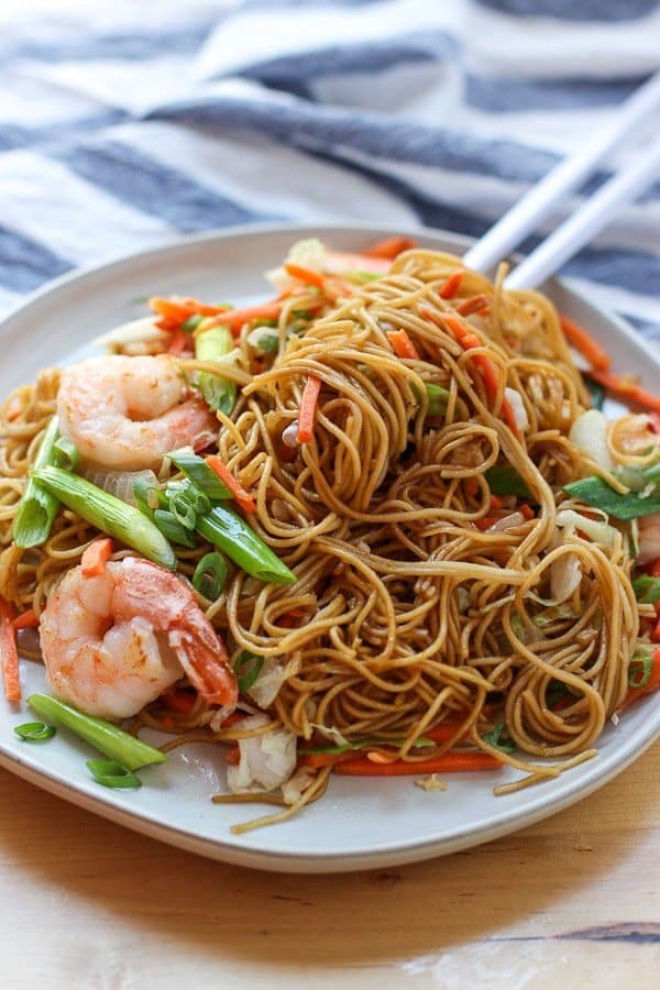 Shrimp Stir Fry Noodles - Joyous Apron