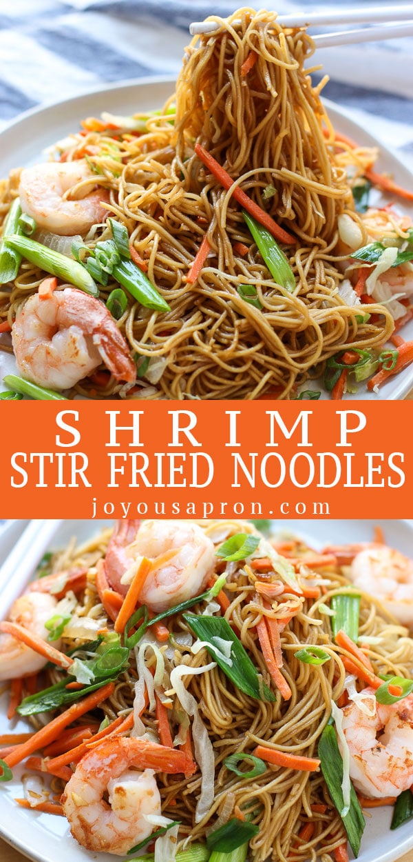 Shrimp Stir Fry Noodles - Joyous Apron