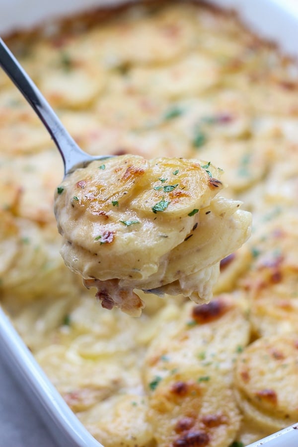 Cheesy Garlic Scalloped Potatoes - Joyous Apron
