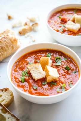 Tomato Soup with Canned Tomatoes (Easy and Vegetarian!) - Joyous Apron