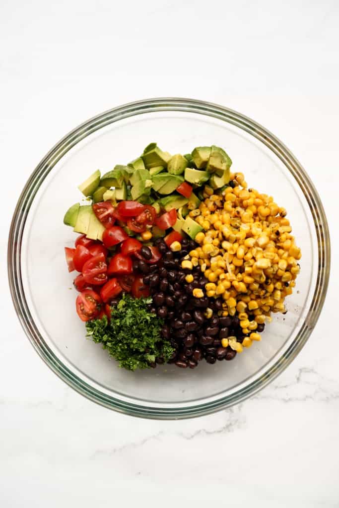 Ingredients for Avocado Corn and Black Bean Salsa
