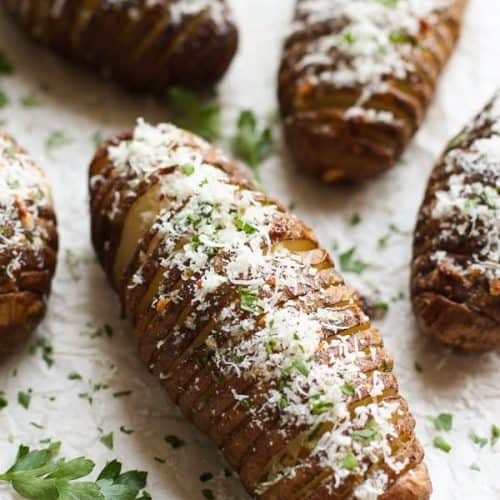 Garlic Parmesan Hasselback Potatoes - Mayuri's Jikoni