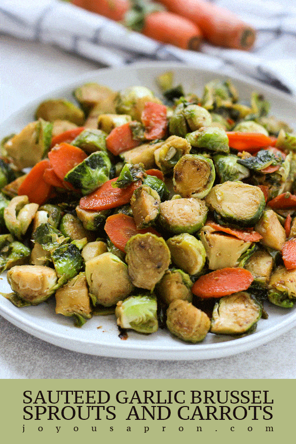Sautéed Garlic Brussel Sprouts and Carrots
