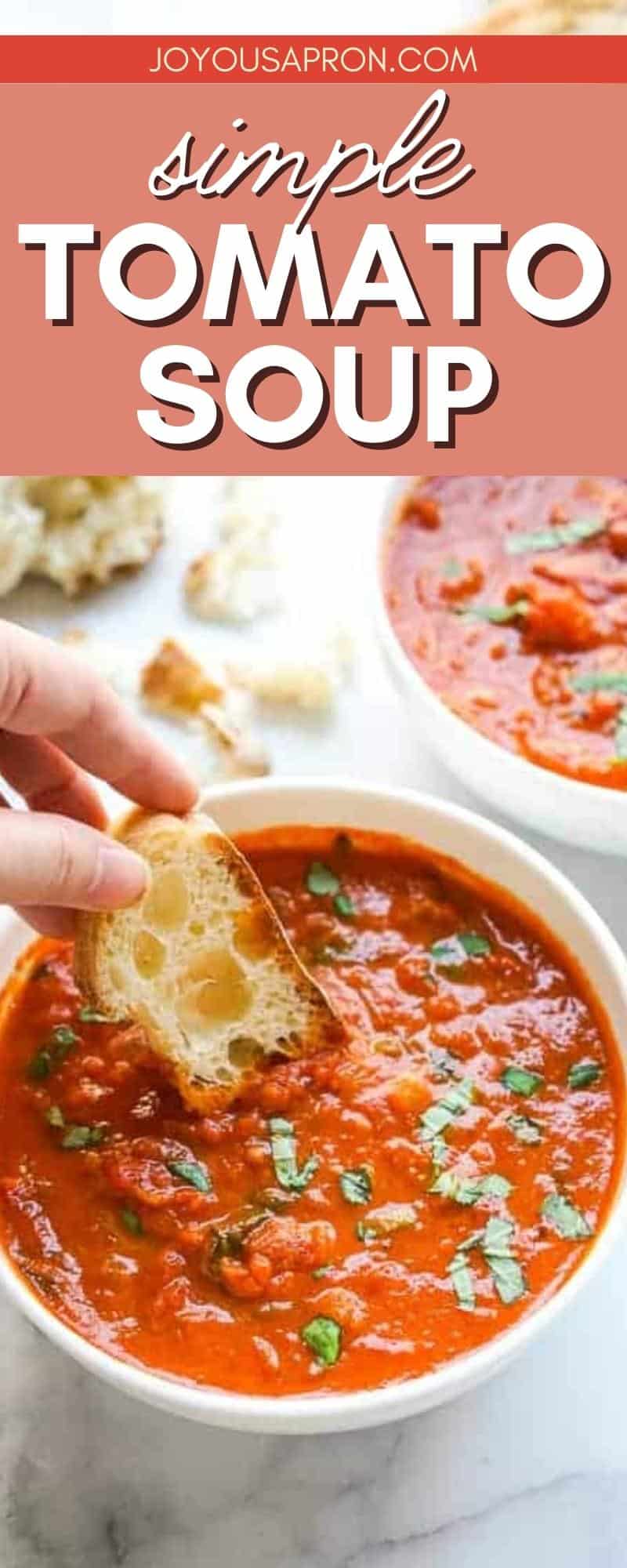 Tomato Soup with Canned Tomatoes (Easy and Vegetarian!) - Joyous Apron
