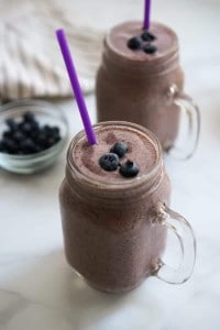 Blueberry Mango Smoothie with Peanut Butter and Honey - Joyous Apron