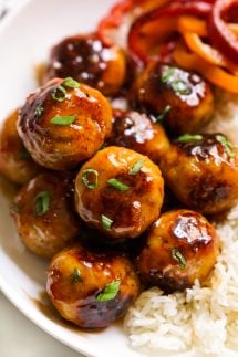 Sweet and Sour Chicken Meatballs (Asian inspired flavors!) - Joyous Apron