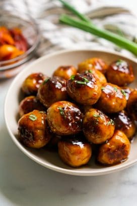 Sweet and Sour Chicken Meatballs (Asian inspired flavors!) - Joyous Apron