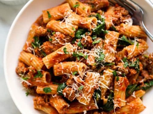 Creamy Tomato Pasta with Italian Sausage - Joyous Apron