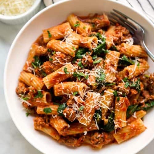 Creamy Tomato Pasta with Italian Sausage - Joyous Apron