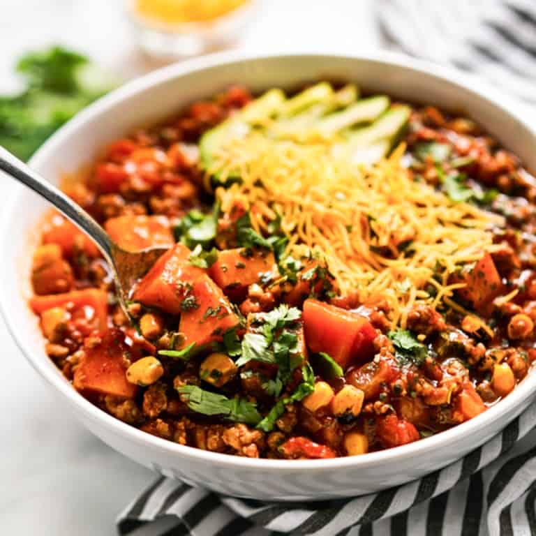 Turkey Sweet Potato Chili (No beans!) - Joyous Apron