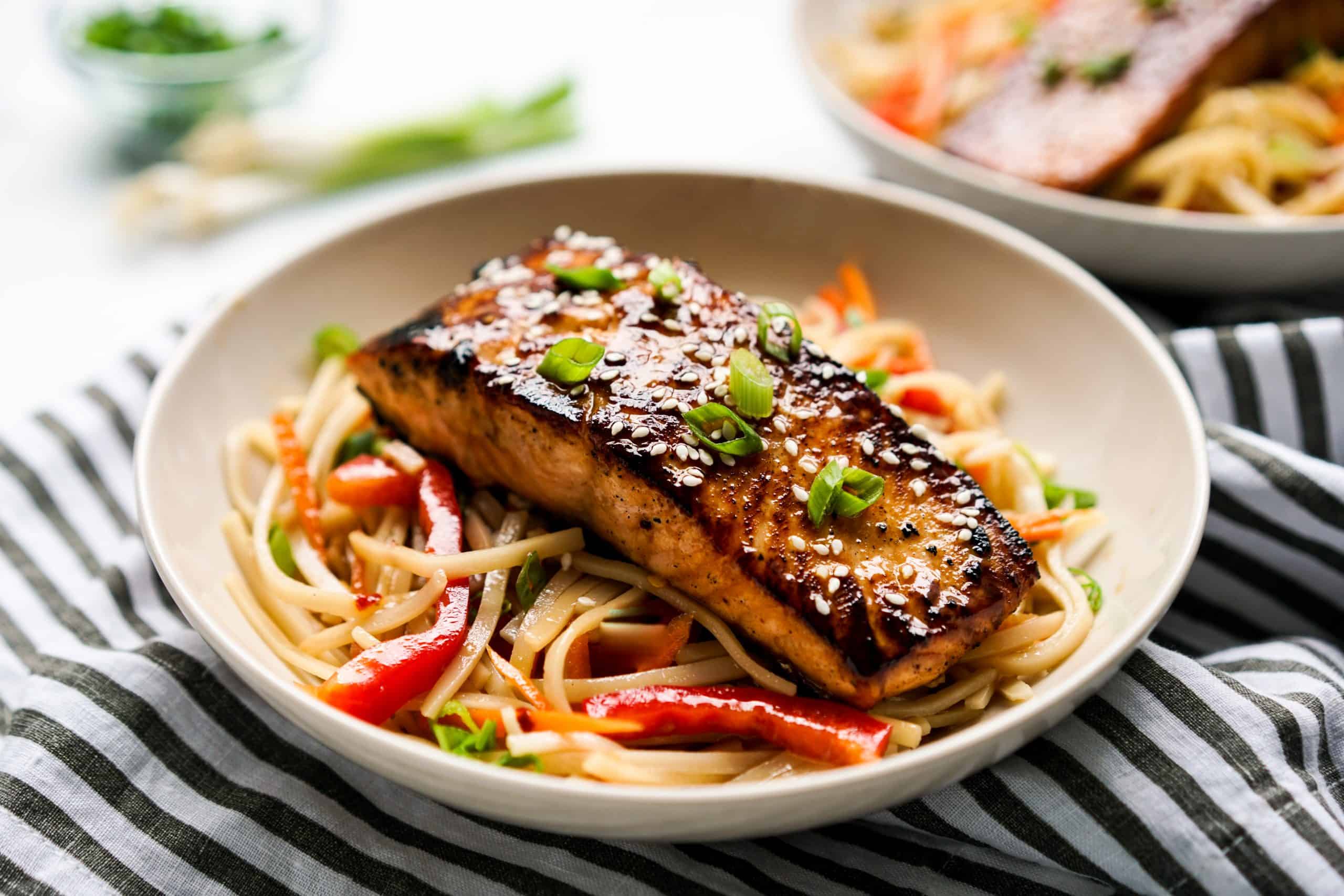 Orange Ginger Salmon and Noodles - Joyous Apron