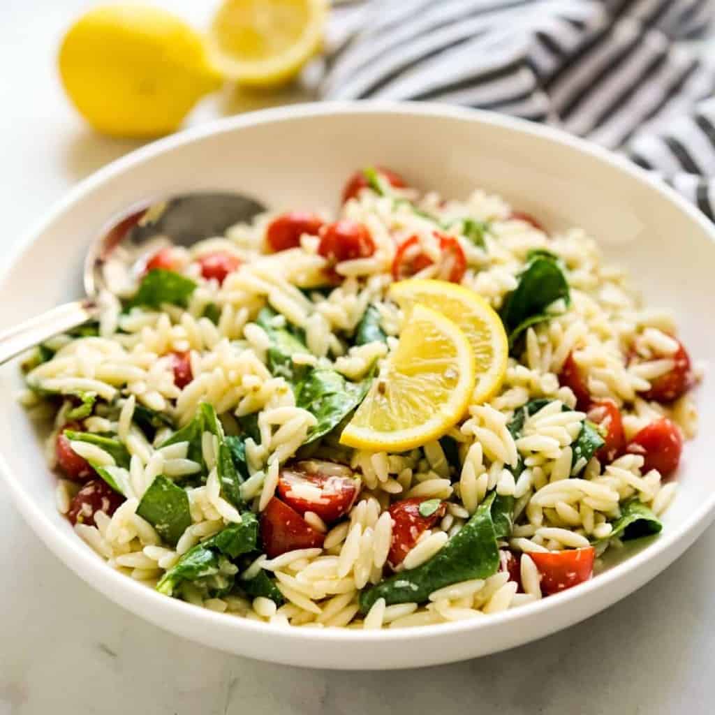 Lemon Orzo Spinach Salad Joyous Apron