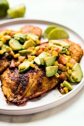 Tilapia with Avocado and Corn Salsa - Joyous Apron