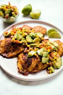 Tilapia with Avocado and Corn Salsa - Joyous Apron