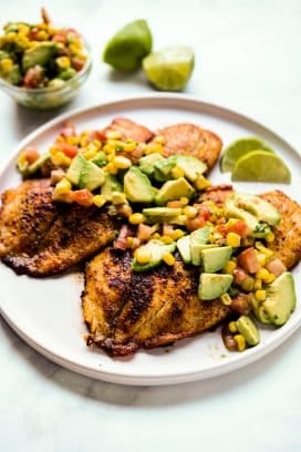 Tilapia With Avocado And Corn Salsa - Joyous Apron