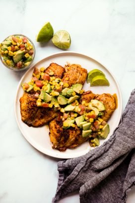 Tilapia with Avocado and Corn Salsa - Joyous Apron