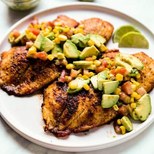 Tilapia with Avocado and Corn Salsa - Joyous Apron