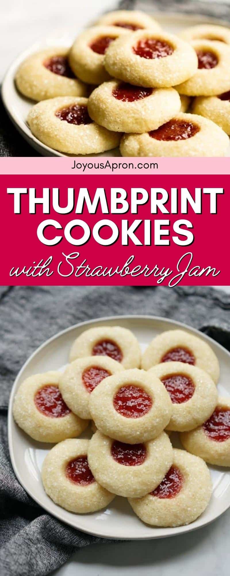Strawberry Thumbprint Cookies - Joyous Apron