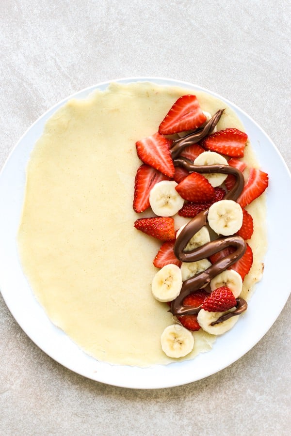 Nutella Crepes with Strawberries