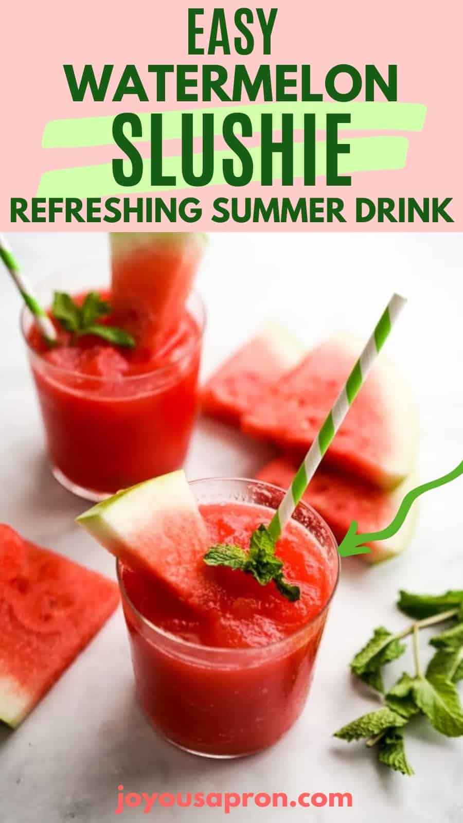 Watermelon Slush (Watermelon Slushie) - Joyous Apron