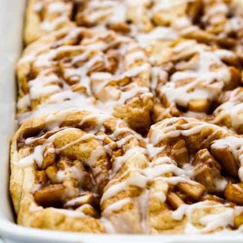 Cinnamon Rolls with Apple Pie Filling - Joyous Apron