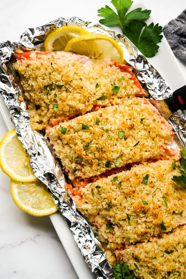 Salmon with Thyme and Three-Lemon Crème Fraîche Recipe