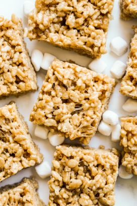 Peanut Butter Rice Krispie Treats (5 ingredients only!) - Joyous Apron