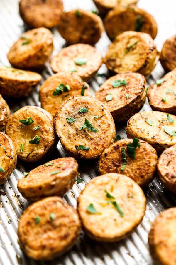 Roasted Mini Potatoes Recipe - Cookin Canuck - Easy Side Dish