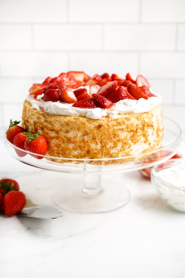 Strawberry Shortcake with Angel Food Cake - Joyous Apron