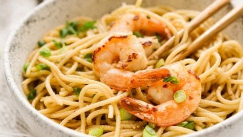 Shrimp Garlic Noodles with FRESH Homemade Pasta - Ta-Daa!