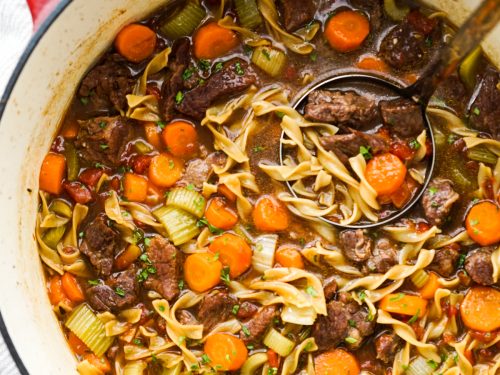 Vegetable Beef Noodle Soup - easy, hearty and comforting soup recipe!