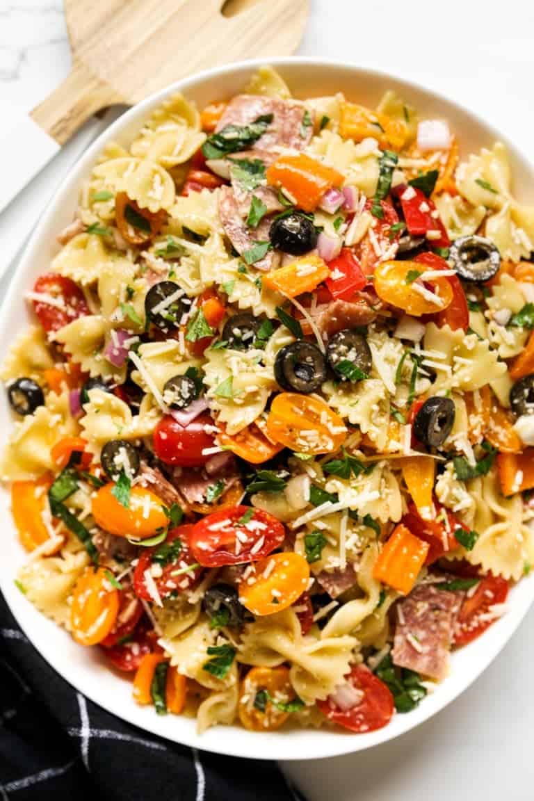 Bow Tie Pasta Salad (Italian inspired) - Joyous Apron