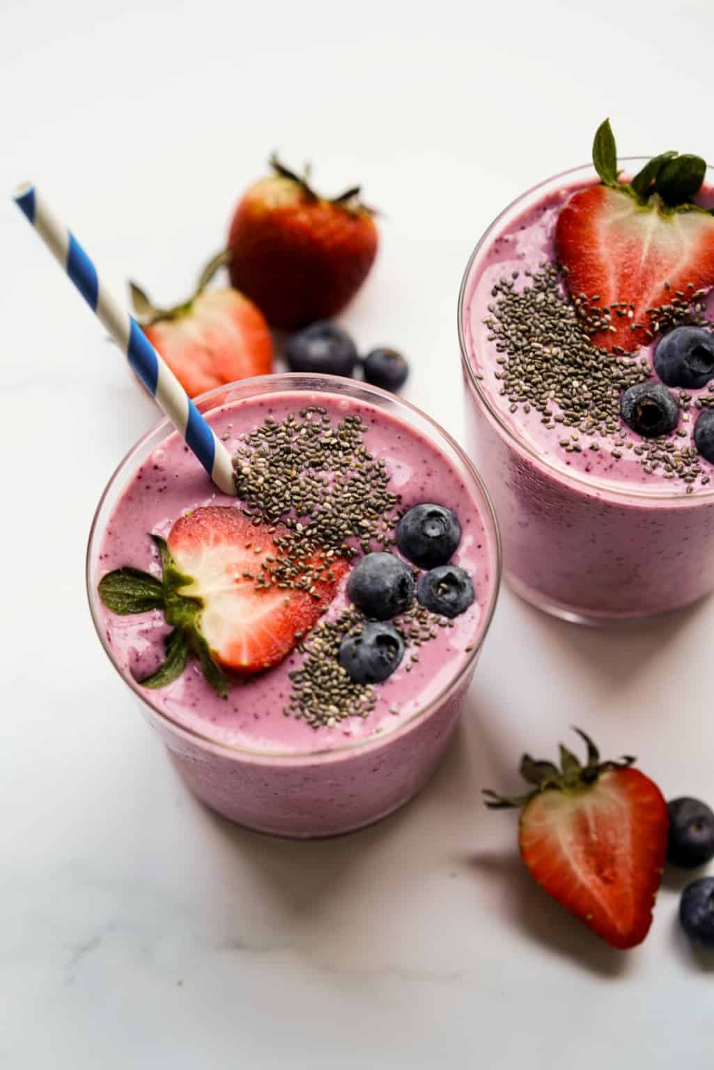 Strawberry Blueberry Banana Smoothie - Joyous Apron