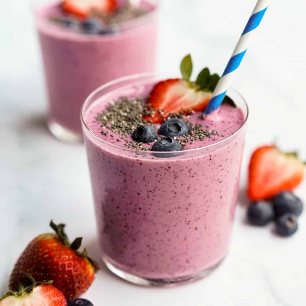 Strawberry Blueberry Banana Smoothie - Joyous Apron