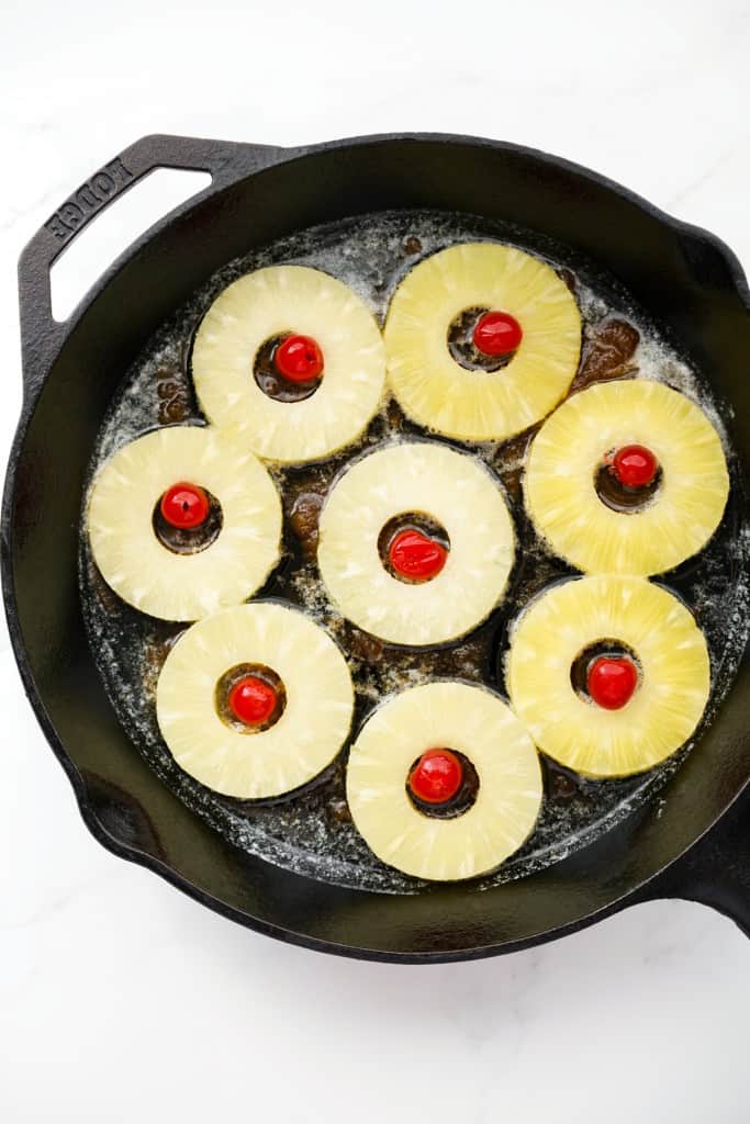 Best way to make pineapple upside down cake is in a cast iron pan
