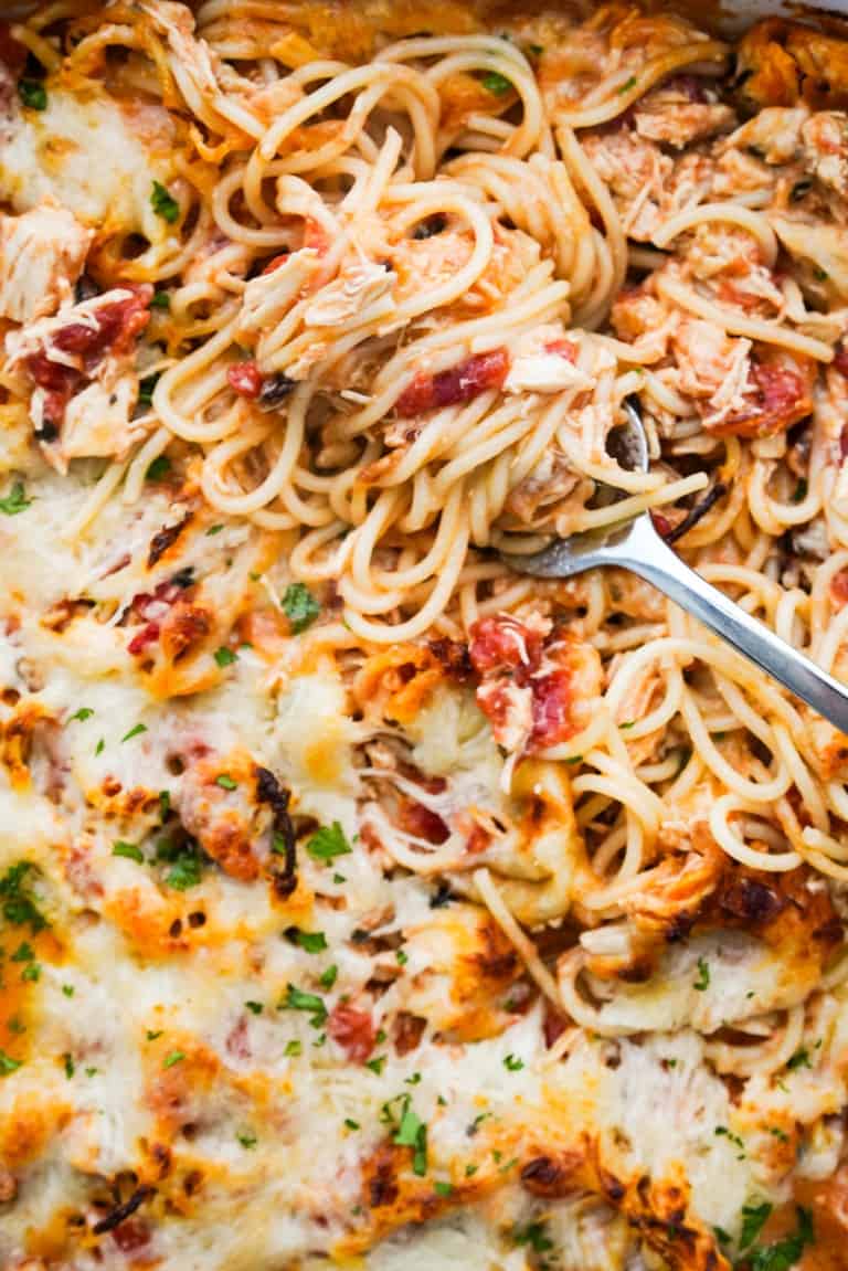 Baked Chicken Spaghetti - Joyous Apron