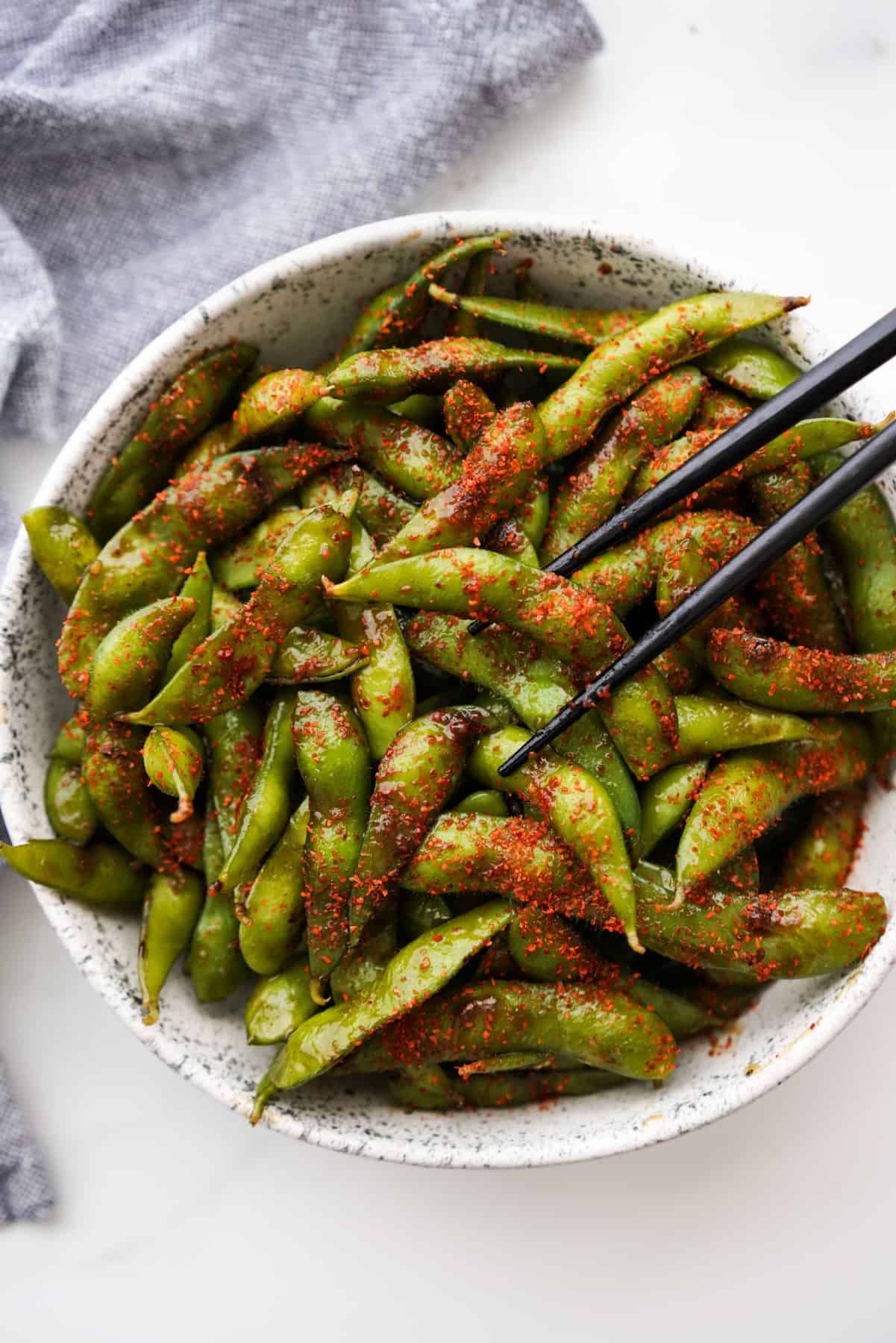 Spicy Garlic Edamame - Joyous Apron