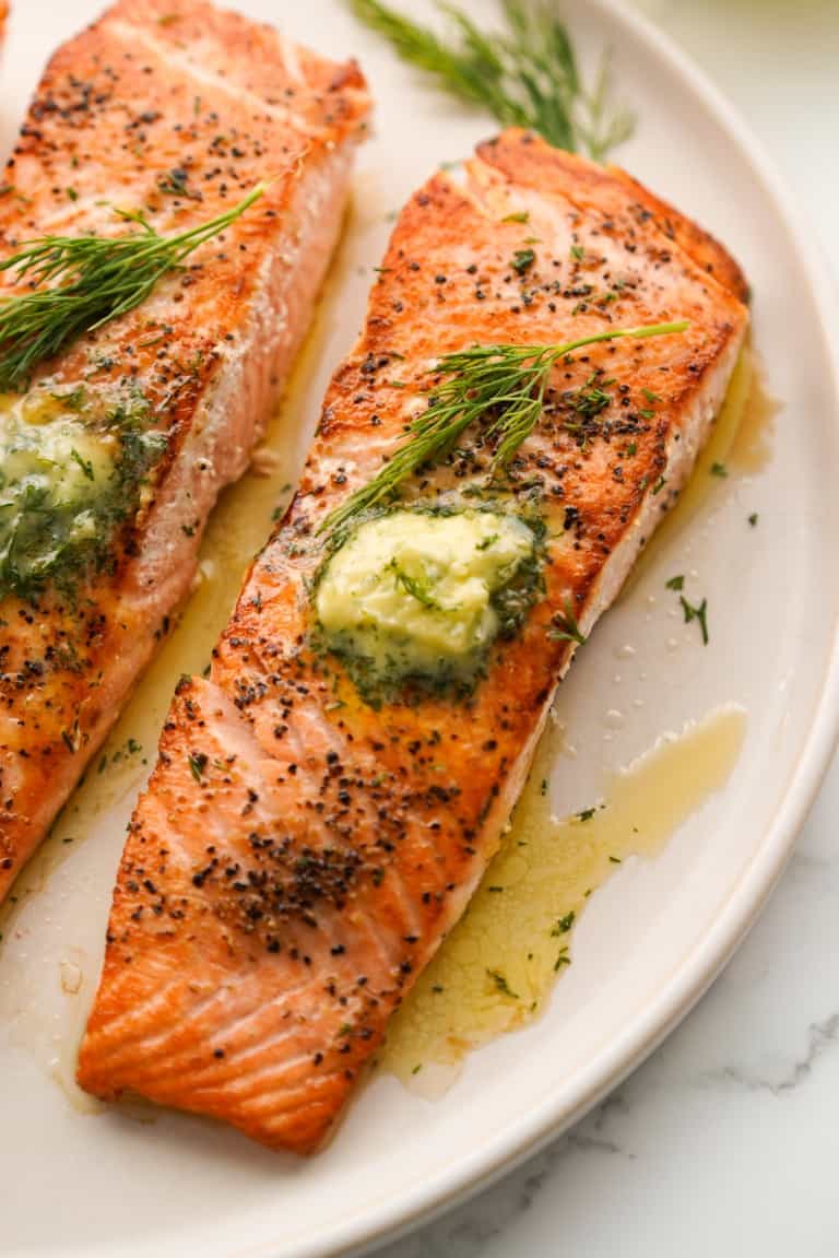 Dill Garlic Butter Salmon - Joyous Apron