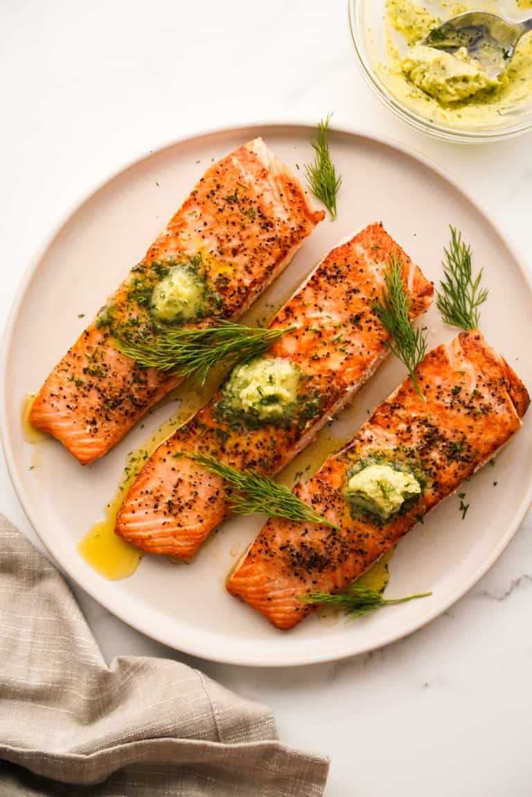 Dill Garlic Butter Salmon - Joyous Apron