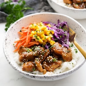 Chicken rice bowl with veggies